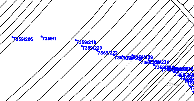 Parcela st. 7359/222 v KÚ Strážnice na Moravě, Katastrální mapa