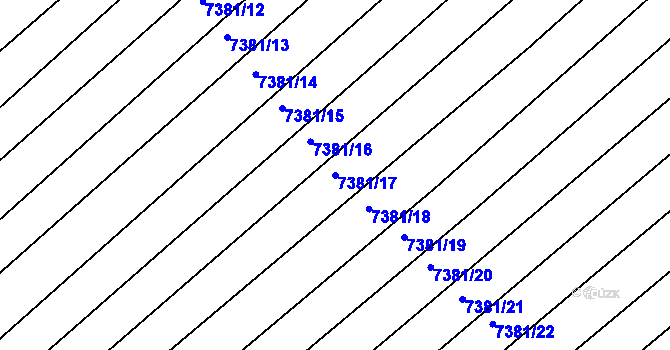 Parcela st. 7381/17 v KÚ Strážnice na Moravě, Katastrální mapa