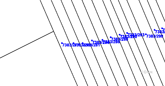 Parcela st. 7383/281 v KÚ Strážnice na Moravě, Katastrální mapa