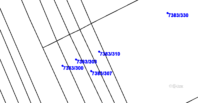 Parcela st. 7383/310 v KÚ Strážnice na Moravě, Katastrální mapa