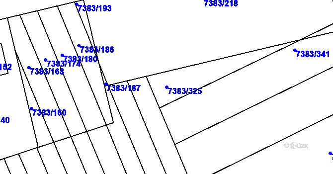 Parcela st. 7383/325 v KÚ Strážnice na Moravě, Katastrální mapa