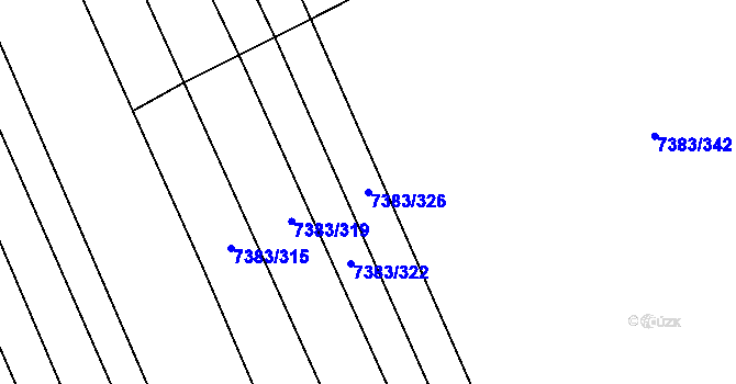 Parcela st. 7383/326 v KÚ Strážnice na Moravě, Katastrální mapa