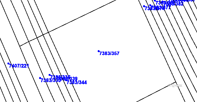 Parcela st. 7383/357 v KÚ Strážnice na Moravě, Katastrální mapa