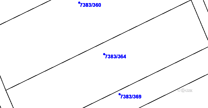 Parcela st. 7383/364 v KÚ Strážnice na Moravě, Katastrální mapa