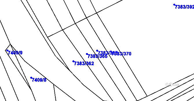 Parcela st. 7383/367 v KÚ Strážnice na Moravě, Katastrální mapa