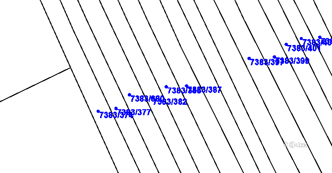 Parcela st. 7383/385 v KÚ Strážnice na Moravě, Katastrální mapa