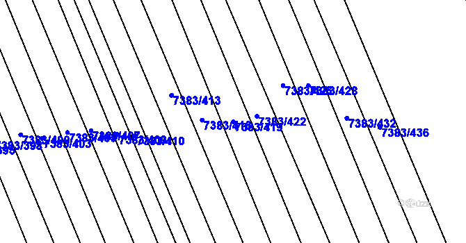 Parcela st. 7383/419 v KÚ Strážnice na Moravě, Katastrální mapa