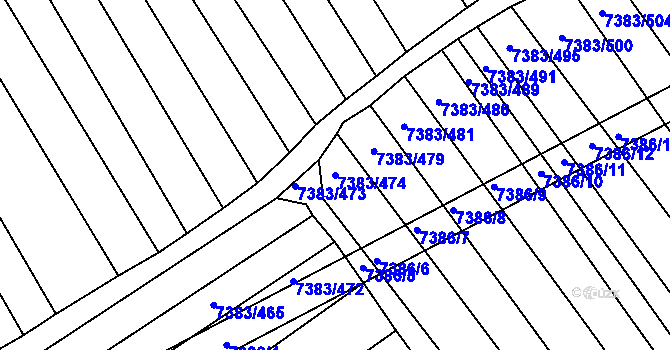 Parcela st. 7383/474 v KÚ Strážnice na Moravě, Katastrální mapa