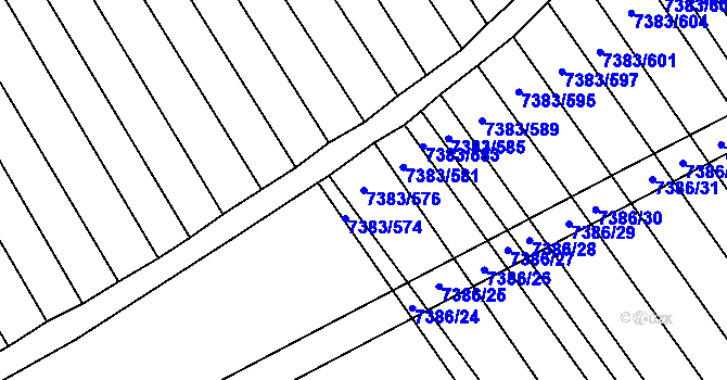 Parcela st. 7383/576 v KÚ Strážnice na Moravě, Katastrální mapa