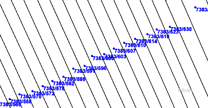 Parcela st. 7383/603 v KÚ Strážnice na Moravě, Katastrální mapa