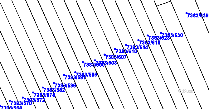Parcela st. 7383/607 v KÚ Strážnice na Moravě, Katastrální mapa