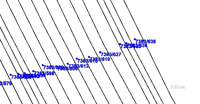 Parcela st. 7383/627 v KÚ Strážnice na Moravě, Katastrální mapa