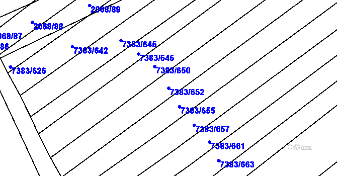 Parcela st. 7383/652 v KÚ Strážnice na Moravě, Katastrální mapa