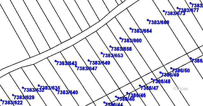 Parcela st. 7383/653 v KÚ Strážnice na Moravě, Katastrální mapa