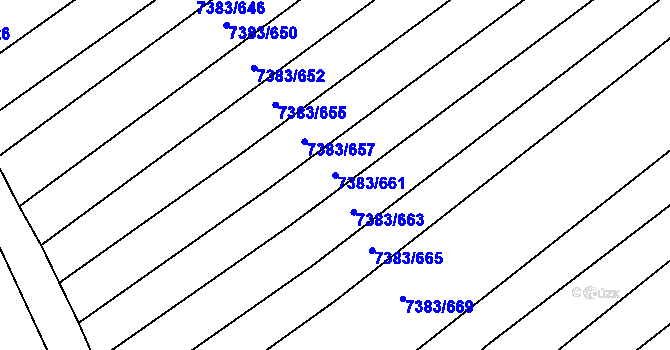 Parcela st. 7383/661 v KÚ Strážnice na Moravě, Katastrální mapa