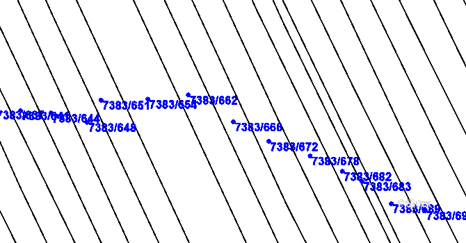 Parcela st. 7383/666 v KÚ Strážnice na Moravě, Katastrální mapa