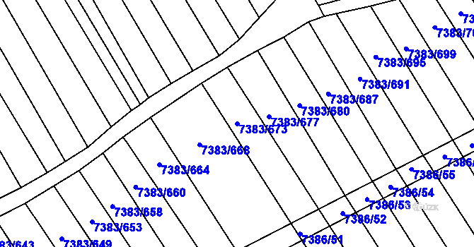 Parcela st. 7383/673 v KÚ Strážnice na Moravě, Katastrální mapa