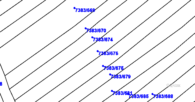 Parcela st. 7383/676 v KÚ Strážnice na Moravě, Katastrální mapa