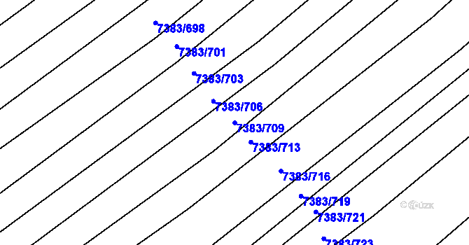 Parcela st. 7383/709 v KÚ Strážnice na Moravě, Katastrální mapa
