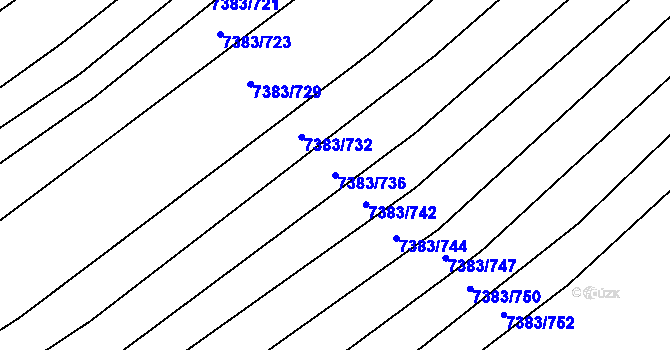 Parcela st. 7383/736 v KÚ Strážnice na Moravě, Katastrální mapa