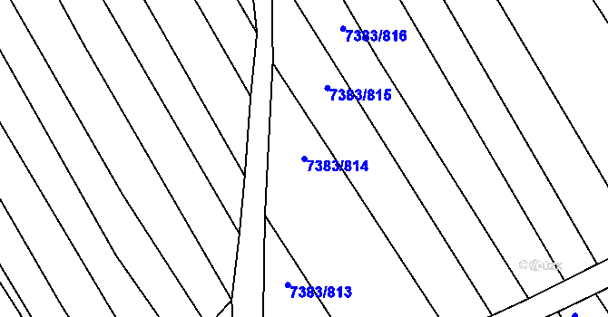 Parcela st. 7383/814 v KÚ Strážnice na Moravě, Katastrální mapa