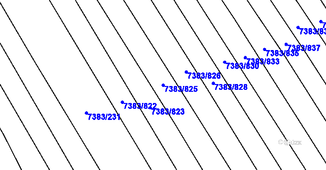 Parcela st. 7383/825 v KÚ Strážnice na Moravě, Katastrální mapa