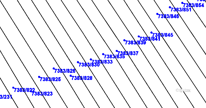 Parcela st. 7383/835 v KÚ Strážnice na Moravě, Katastrální mapa