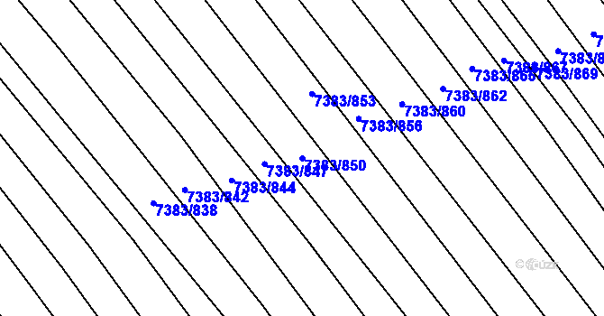 Parcela st. 7383/850 v KÚ Strážnice na Moravě, Katastrální mapa