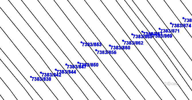 Parcela st. 7383/856 v KÚ Strážnice na Moravě, Katastrální mapa