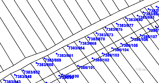 Parcela st. 7383/868 v KÚ Strážnice na Moravě, Katastrální mapa