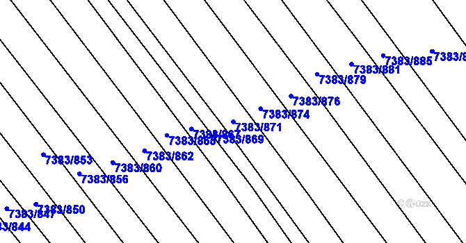 Parcela st. 7383/871 v KÚ Strážnice na Moravě, Katastrální mapa