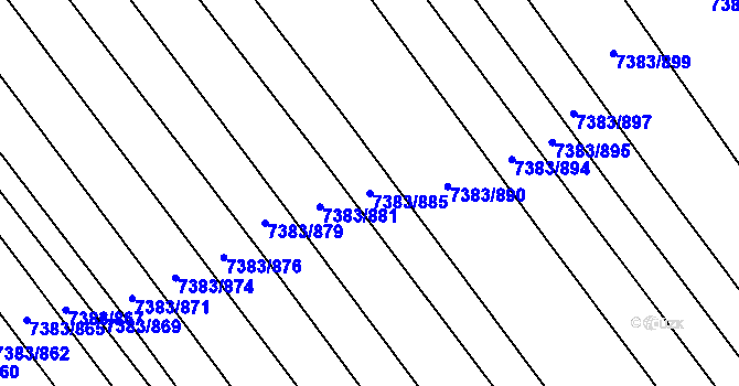 Parcela st. 7383/885 v KÚ Strážnice na Moravě, Katastrální mapa