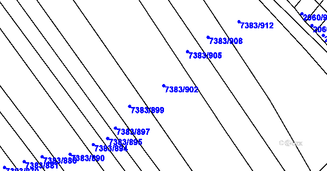 Parcela st. 7383/902 v KÚ Strážnice na Moravě, Katastrální mapa