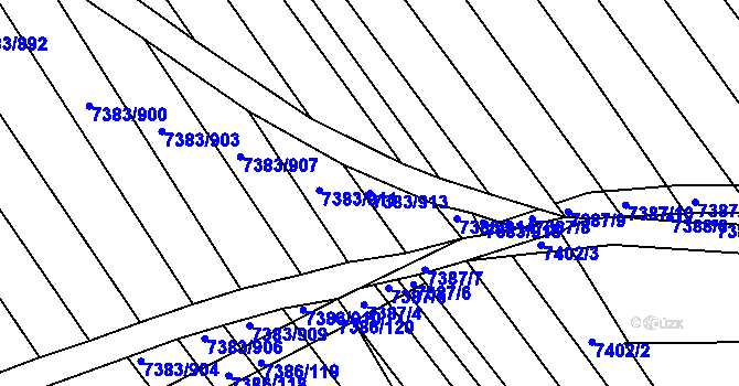Parcela st. 7383/913 v KÚ Strážnice na Moravě, Katastrální mapa