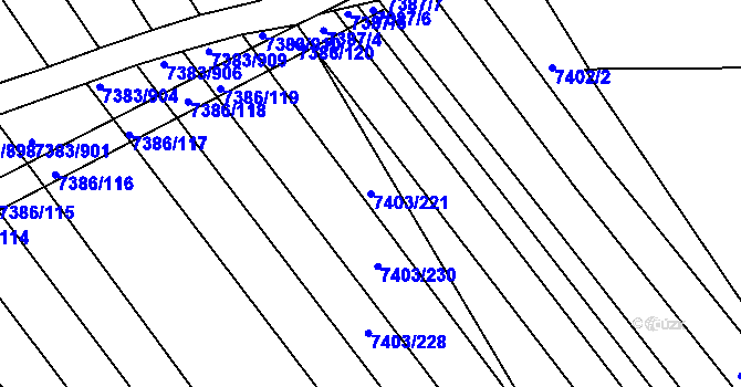 Parcela st. 7403/221 v KÚ Strážnice na Moravě, Katastrální mapa