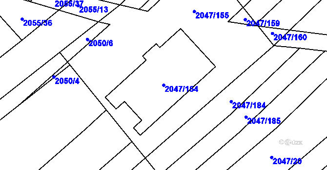 Parcela st. 2047/154 v KÚ Strážnice na Moravě, Katastrální mapa
