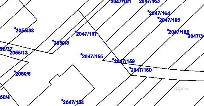 Parcela st. 2047/158 v KÚ Strážnice na Moravě, Katastrální mapa