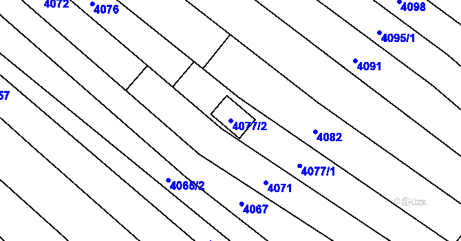 Parcela st. 4077/2 v KÚ Strážnice na Moravě, Katastrální mapa