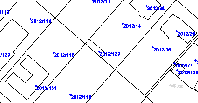 Parcela st. 2012/123 v KÚ Strážnice na Moravě, Katastrální mapa