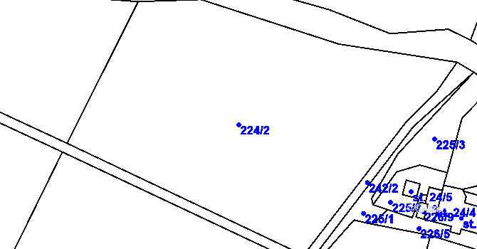 Parcela st. 224/2 v KÚ Řasnice, Katastrální mapa