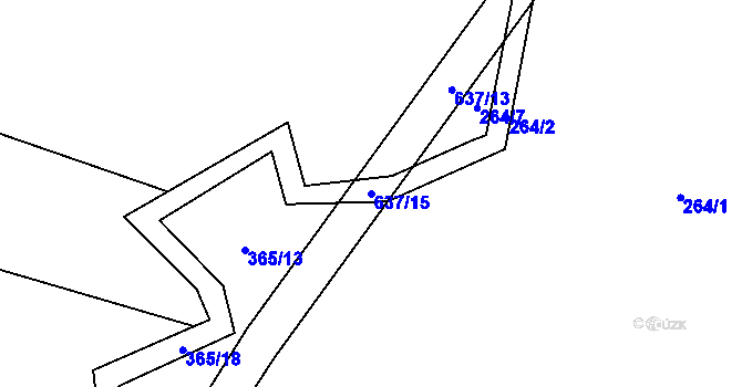 Parcela st. 637/15 v KÚ Krotějov, Katastrální mapa