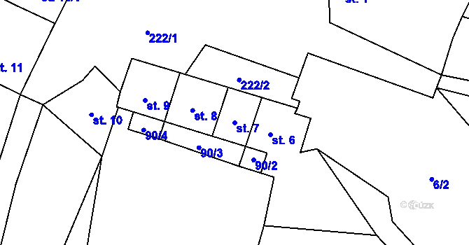 Parcela st. 7 v KÚ Lehom, Katastrální mapa