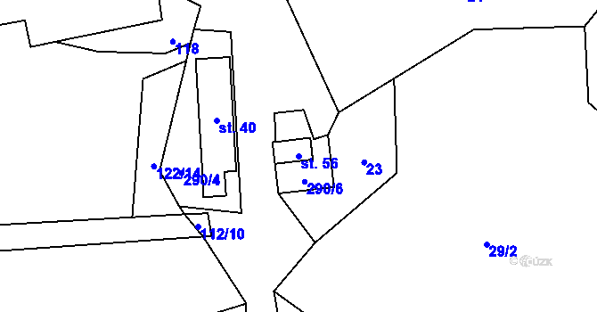 Parcela st. 56 v KÚ Lukavice u Strážova, Katastrální mapa