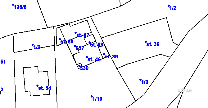 Parcela st. 89 v KÚ Lukavice u Strážova, Katastrální mapa