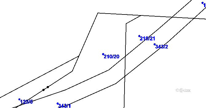 Parcela st. 210/20 v KÚ Opálka, Katastrální mapa