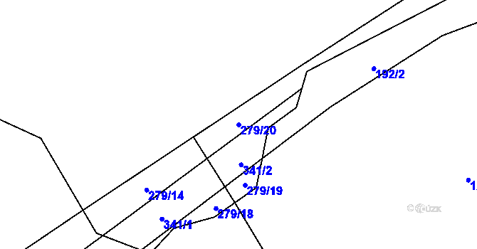 Parcela st. 279/20 v KÚ Opálka, Katastrální mapa