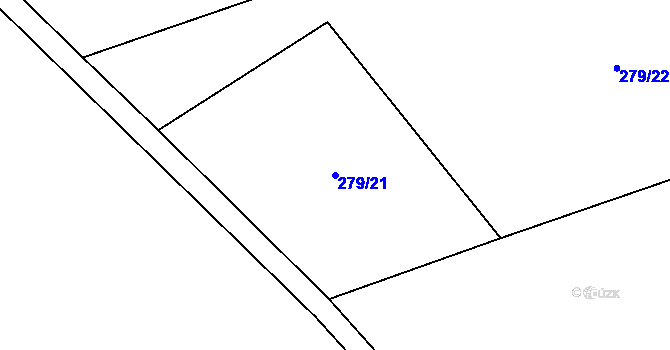 Parcela st. 279/21 v KÚ Opálka, Katastrální mapa