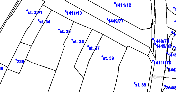 Parcela st. 37 v KÚ Strážov na Šumavě, Katastrální mapa