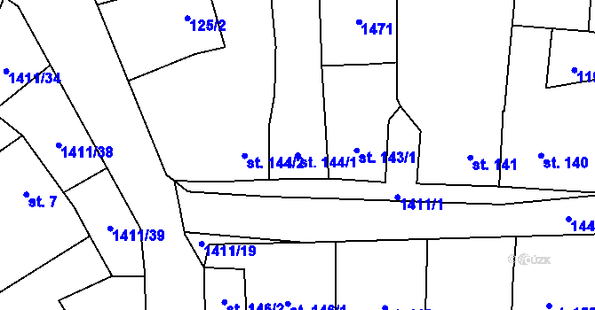Parcela st. 144/1 v KÚ Strážov na Šumavě, Katastrální mapa