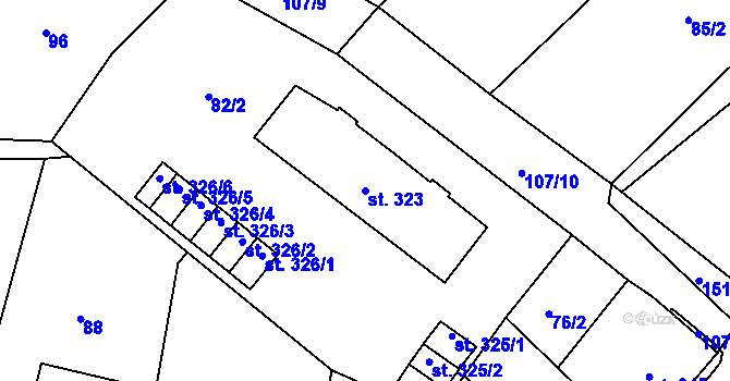 Parcela st. 323 v KÚ Strážov na Šumavě, Katastrální mapa
